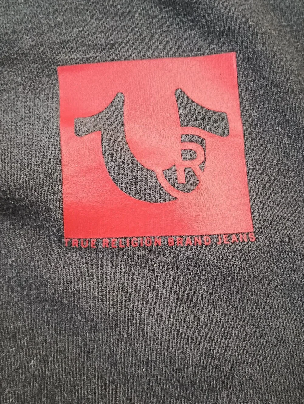 True Religion Relaxed Expose Seam Sweatshirt Black Red Size M
